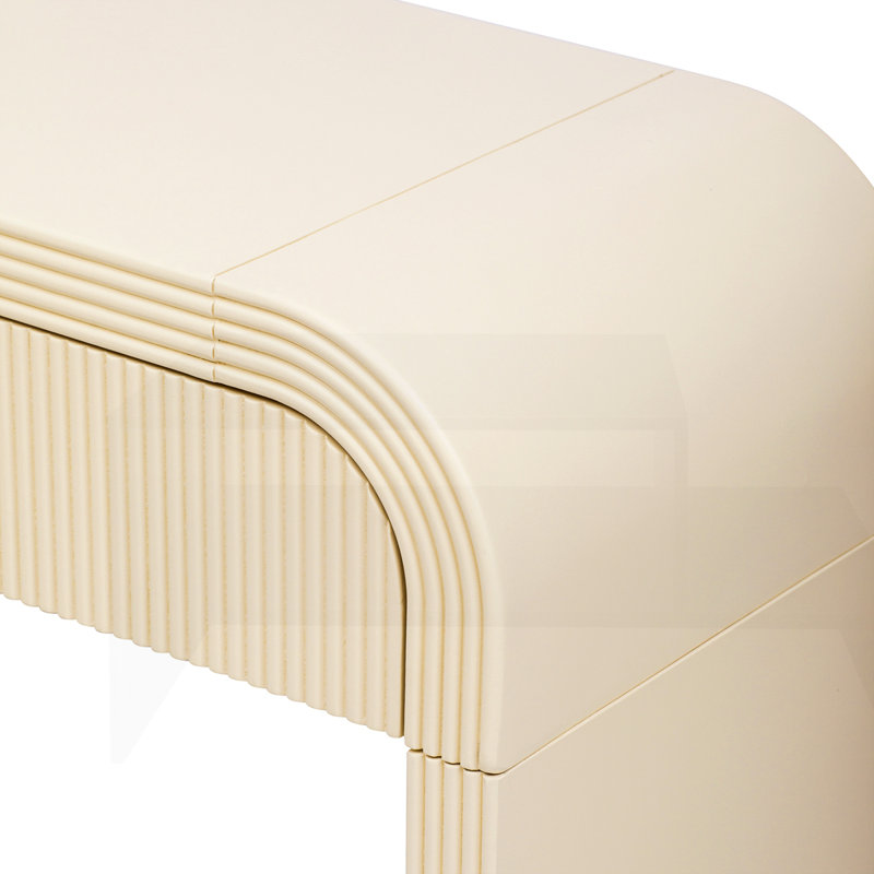 Modern Smooth Surface Console Table, Cream