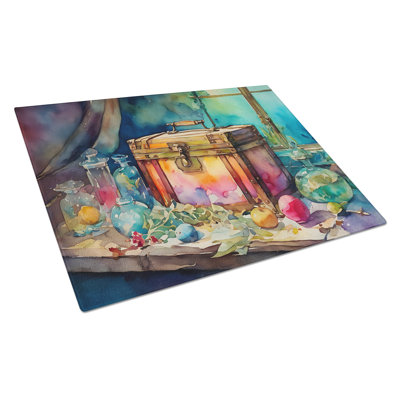 Treasure Chest Glass Cutting Board Large