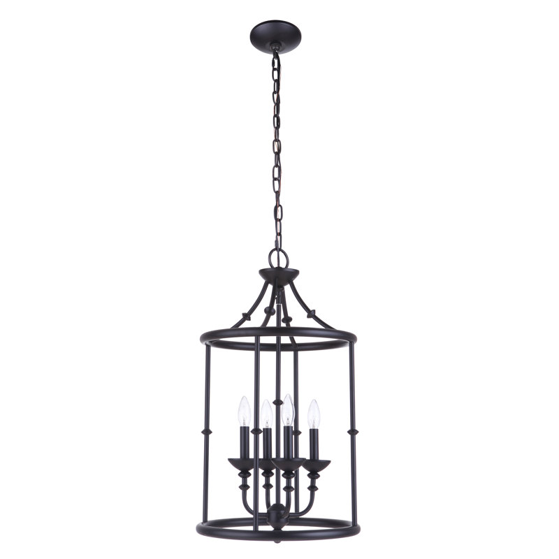 Lustre tambour 4 lumières Amoi, Noir mat