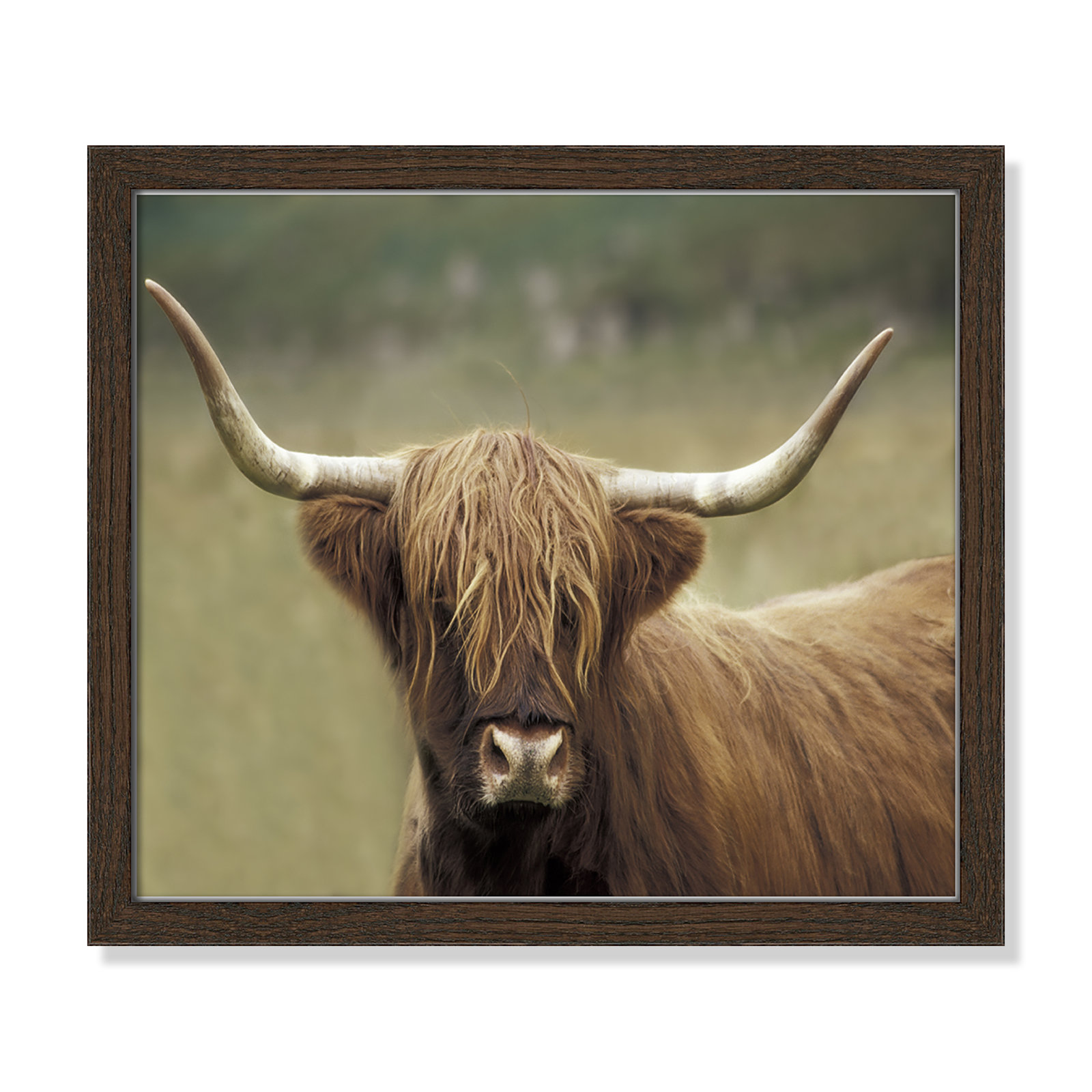 Frederic "Highland Afternoon" Print, 13" H x 15" W x 0.75" D, Walnut Wood Grain Framed