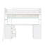White 3ft Loft Bed with Desk, 3 Drawers, LED Lights & USB Charging