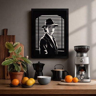 Silhouette in Noir Industrial - Framed Print