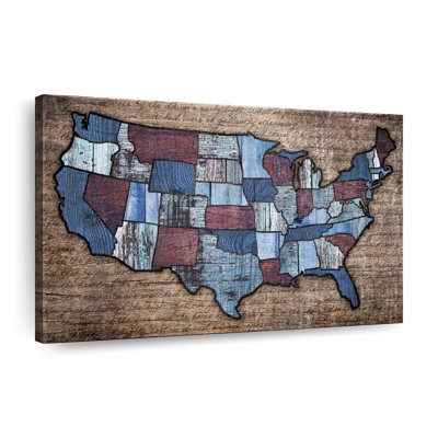 Impression sur toile Wood Grain USA