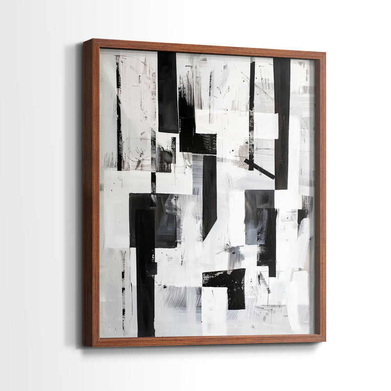 ABSTRACT Series XXIX - reproduction encadrée de qualité supérieure - prête à être accrochée - aucun clou requis, Noyer