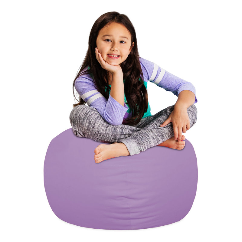 Kids Bean Bag Chair Cover - Stuffed Animal Storage & Toy Organizer with Zipper - Plush Storage Kids Bean Bag Cover only for Toddlers and Children's Rooms - Organizes Pillows, Blankets, and Stuffies - Multiple Colors, Sizes, and Fabrics