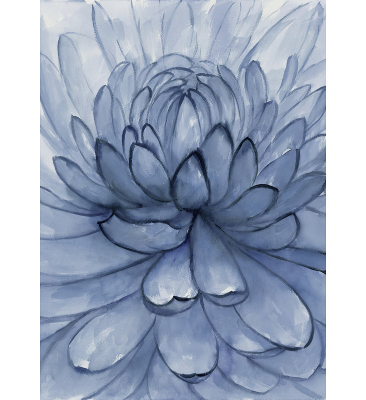 Blue Petals Flower - Toile florale botanique pour la décoration intérieure