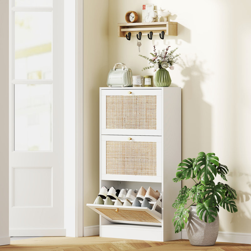 Rangement pour chaussures avec 3 tiroirs rabattables