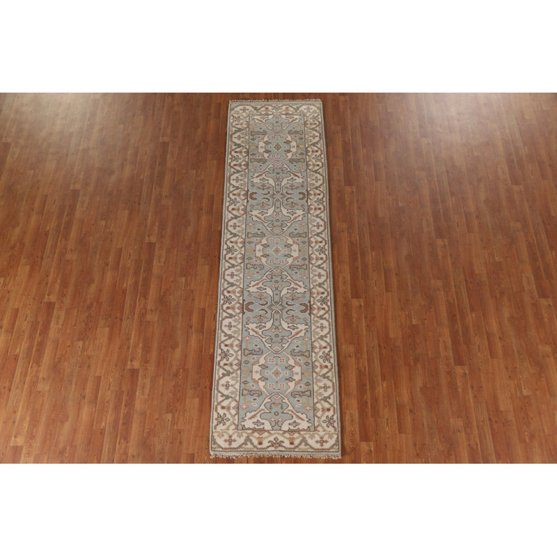 Handmade Oushak Indian Runner Rug 3x10