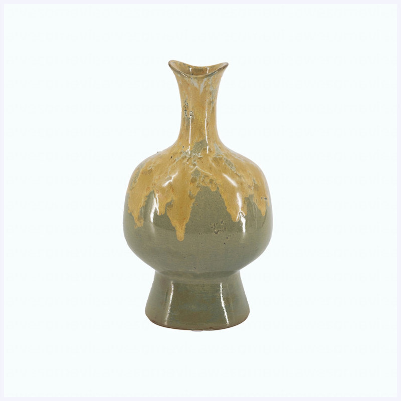 Vase en céramique émaillée réactive 5,5 "x 4,5" x 10,8 "