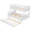 Lit simple superposé au dessus d'un lit double avec échelle, lit gigogne simple, barrière de sécurité-33649090
