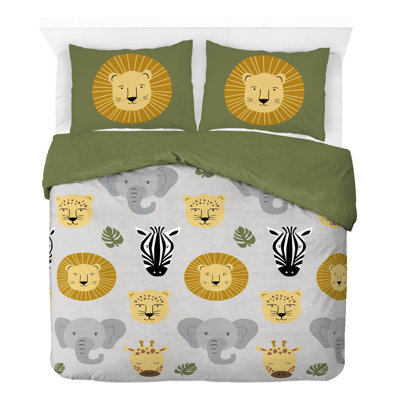 Ensemble de housse de couette et taies décoratives 100% coton