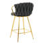 Chaise de bar de luxe en gris foncé, pieds dorés, siège ergonomique, surface en lin gris imperméable avec pieds (paire). Design moderne pour café, bar. Base éponge ergonomique et confortable