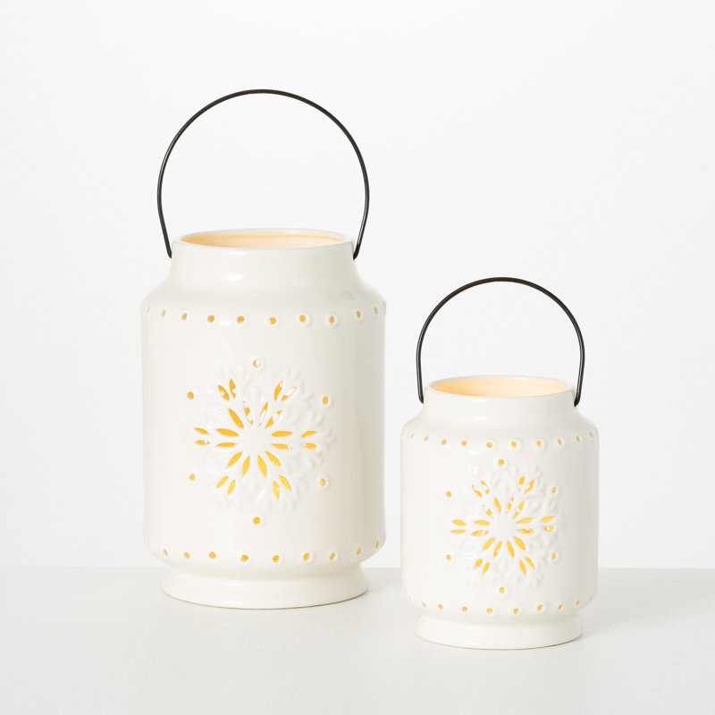 Ensemble de 2 porte-bougies chauffe-plat en céramique 2 pièces