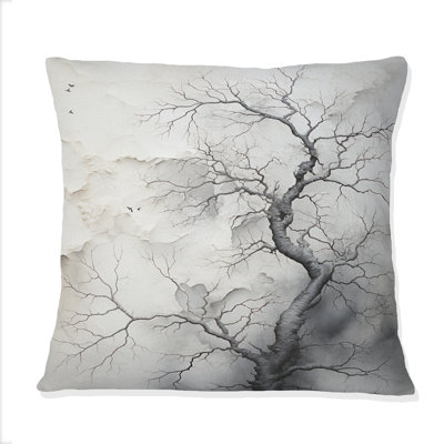 Coussin blanc et gris