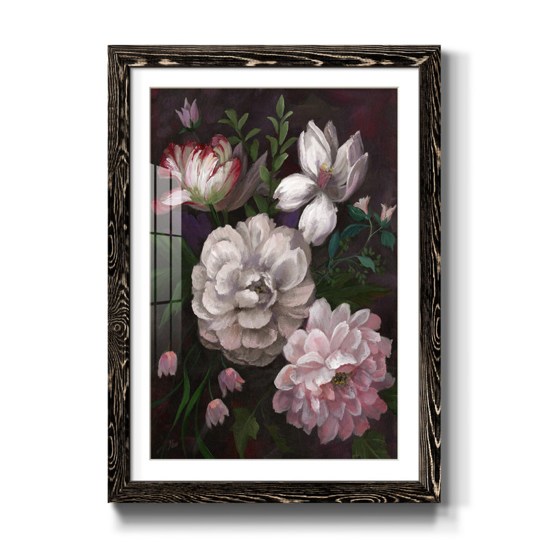 " Venezia Bouquet " Painting Print, 37.5" H x 27.5" W x 1" D, Black
