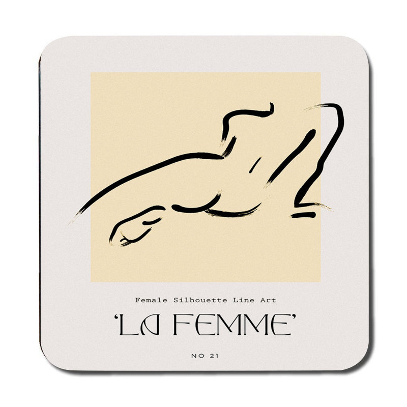 La Femme Placemat Coaster Set Wooden Silhouette Limited
