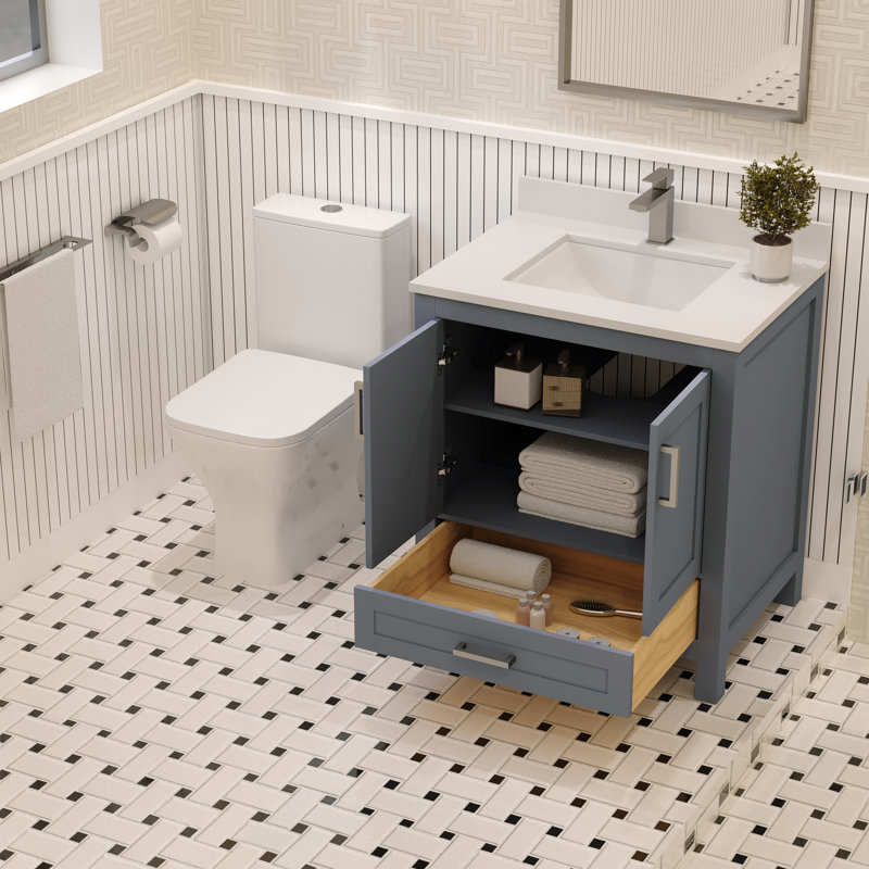 Base de meuble-lavabo 29 po Rooh seulement, Gris anthracite