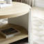 Table de bout ovale avec tablettes à 2 couches, cadre blanc et naturel, structure stable, mobilier de bureau de salon facile à assembler, rangement du café solide, installation rapide