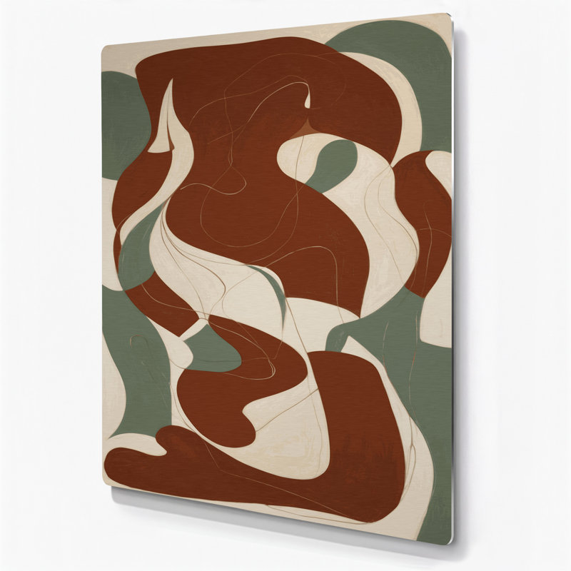 Abstrait art figuratif brun en métal 55, H 12 po x l 18 po