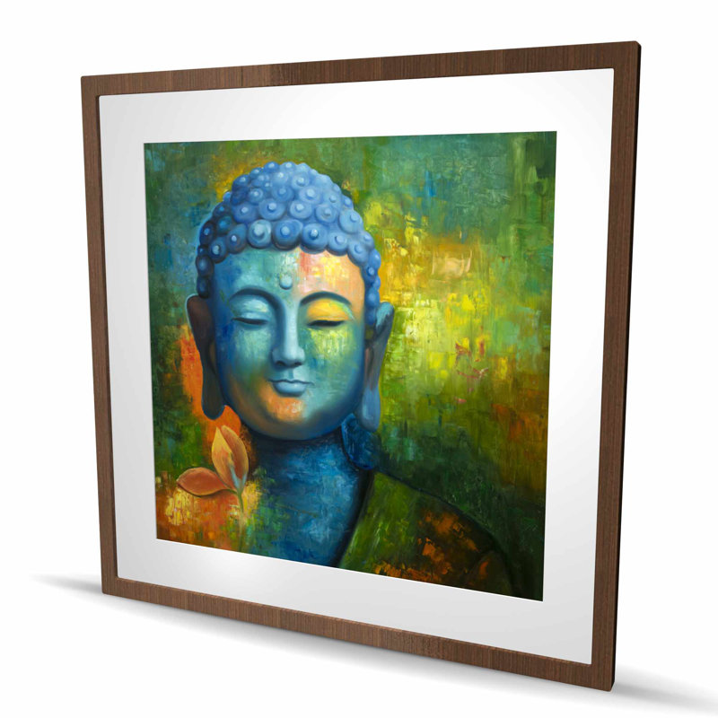 «Blissful Buddha», reproduction encadrée pour la décoration intérieure, Brun