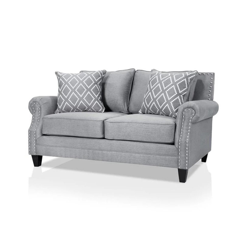 Causeuse transitionnelle l 67 po, gris, Gris