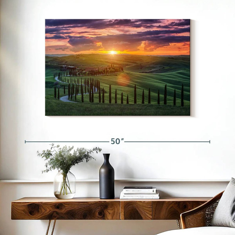 Ravi Sunset Over Tuscany, 26" H x 39" W