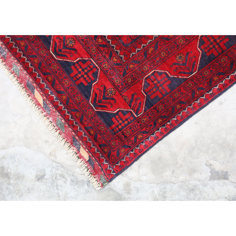 Afghan Handmade Wool Oriental Area Rug, Rectangle 6'6" x 10'1"