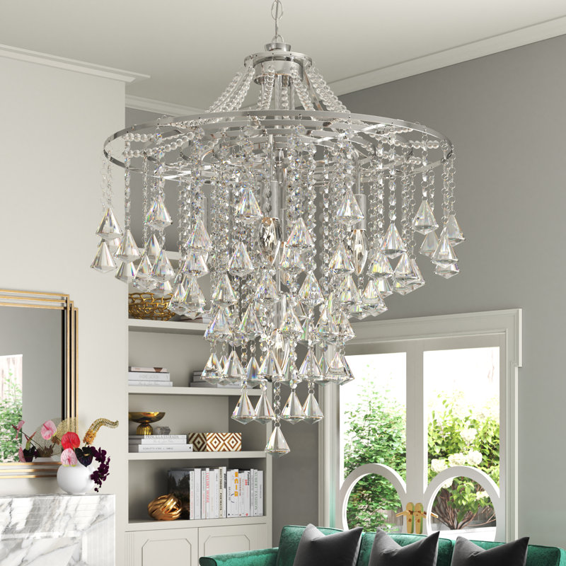 Hetrick 5 - Light Crystal Chandelier, Chrome