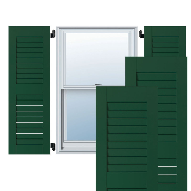 Volets ouverts en acajou Sapele (par paire), Chrome vert, H 37 po x l 15 po x P 1 po