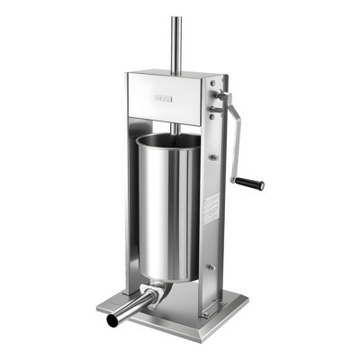 Manual Sausage Stuffer, 33 LBS / 15 L Vertical Meat Stuffer, Heavy Duty Sausage Casing Meat Stuffing Machine, Dual-Speed Stainless Steel Filler with 5 Filling Tubes, for Commercial and Home Use