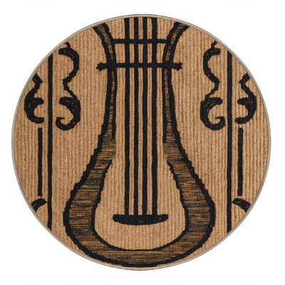 Washable Lyre Music Area Rug