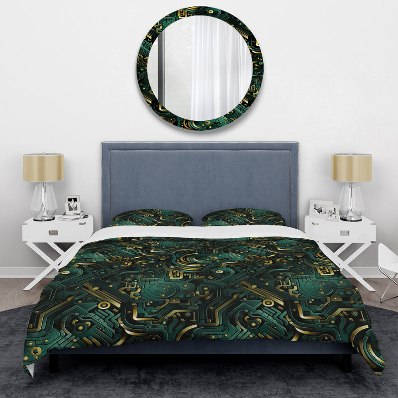 Literie Green Techno Fusion Maze I, Housse de couette simple + 1 taie décorative stan