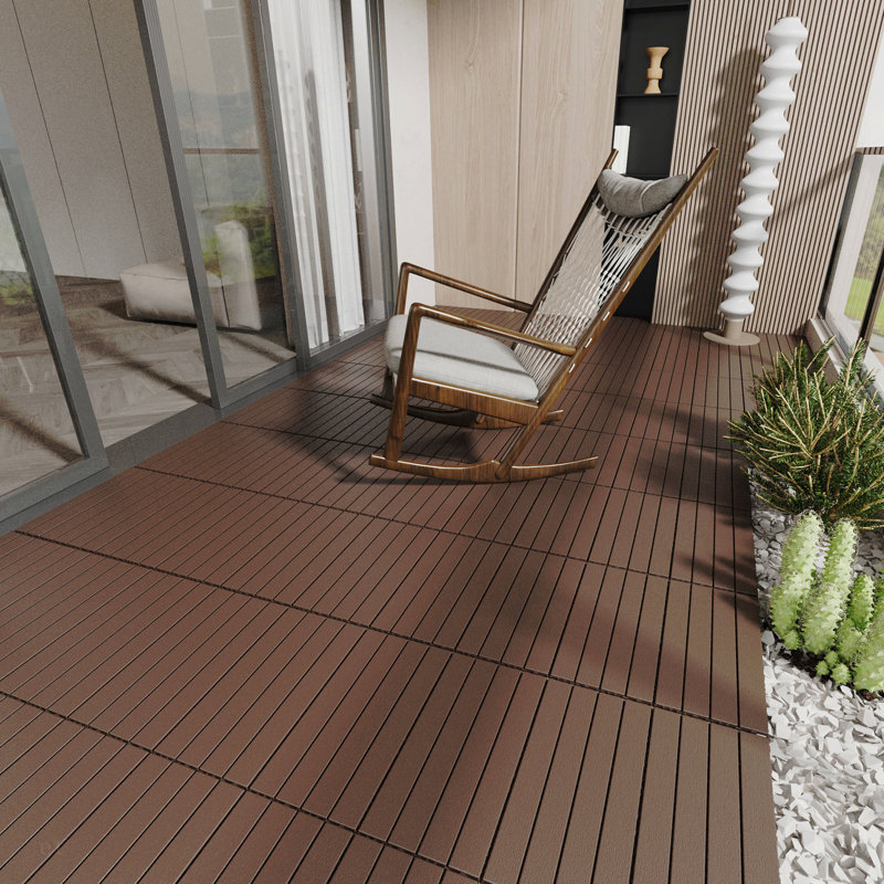 Carreaux de terrasse de patio de 2 pi, tuiles de terrasse à emboîtement de module de bricolage, carreaux de cour faciles et rapides à installer pour le porche, le balcon de la piscine, la cour, 24 pi