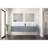 Dark Grey Double Bath Vanity 84 in. W x 22 in. D, Carrara Marble Top, Faucet Set, and 36 in. LED Mirrors