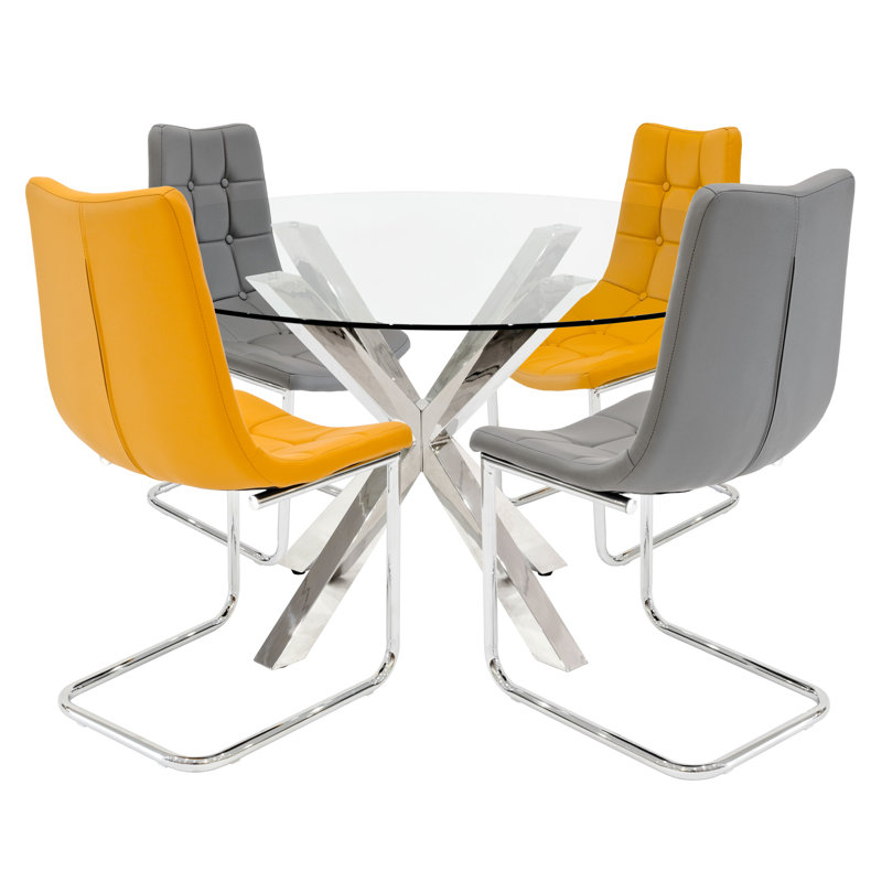 Thwaites Dining Set, Grey/Yellow