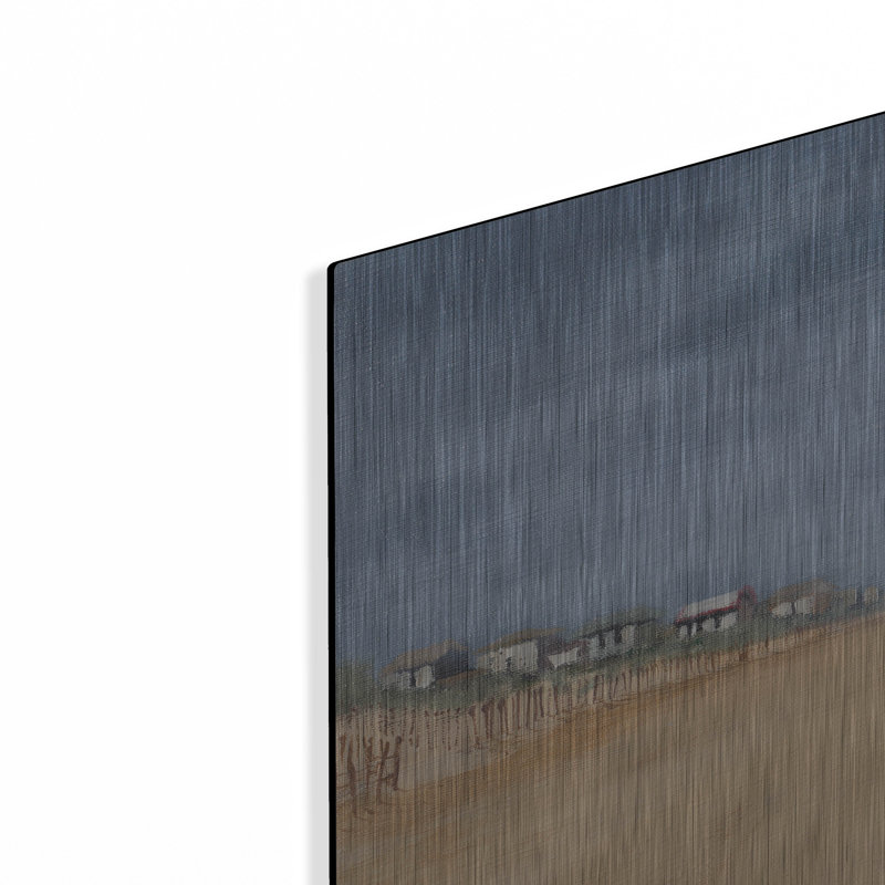 «Beach House and Surf» par Thomas Stotts, art mural en métal, 24 po x 16 po, H 16 po x l 24 po