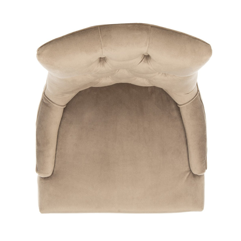 Baumgarten 49.53cm H Tufted Upholstered Parsons Chair, Espresso, Mushroom Taupe
