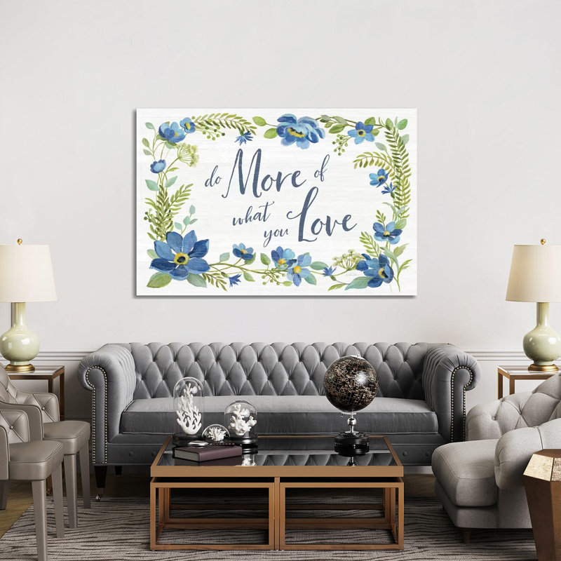 «Botanical Blue III» par Silvia Vassileva - impression d'art graphique, Pas de tapis, H 40 po x l 60 po x 1,5 po
