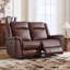 Ensemble de salon inclinable manuel en cuir véritable 3 pièces-133002660