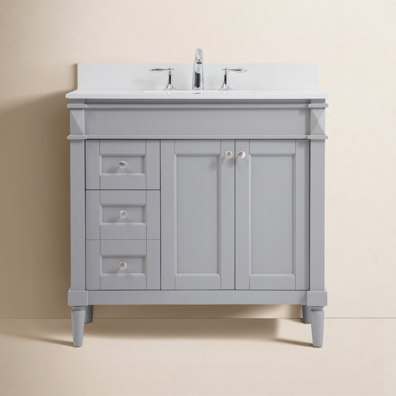 Ensemble de meuble-lavabo simple 42 po Readington, gris, 36"
