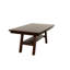 Table de salle à manger rectangulaire en noyer foncé fabriquée en bois d'hévéa de qualité supérieure