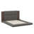 Floor Upholstered Platform Bed With Extended Wood Headboard & Bedside Shelf-1420887788