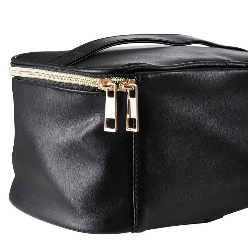 PU Leather Travel Case + Portable, Black