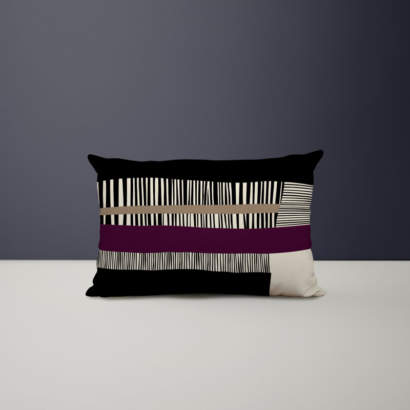 Housse et insert de coussin rectangulaire intérieur / extérieur en polyester / mélange de polyester Chamu, Mauve