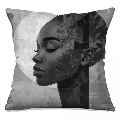 Abstract Portrait Face Double Sided Throw Pillows