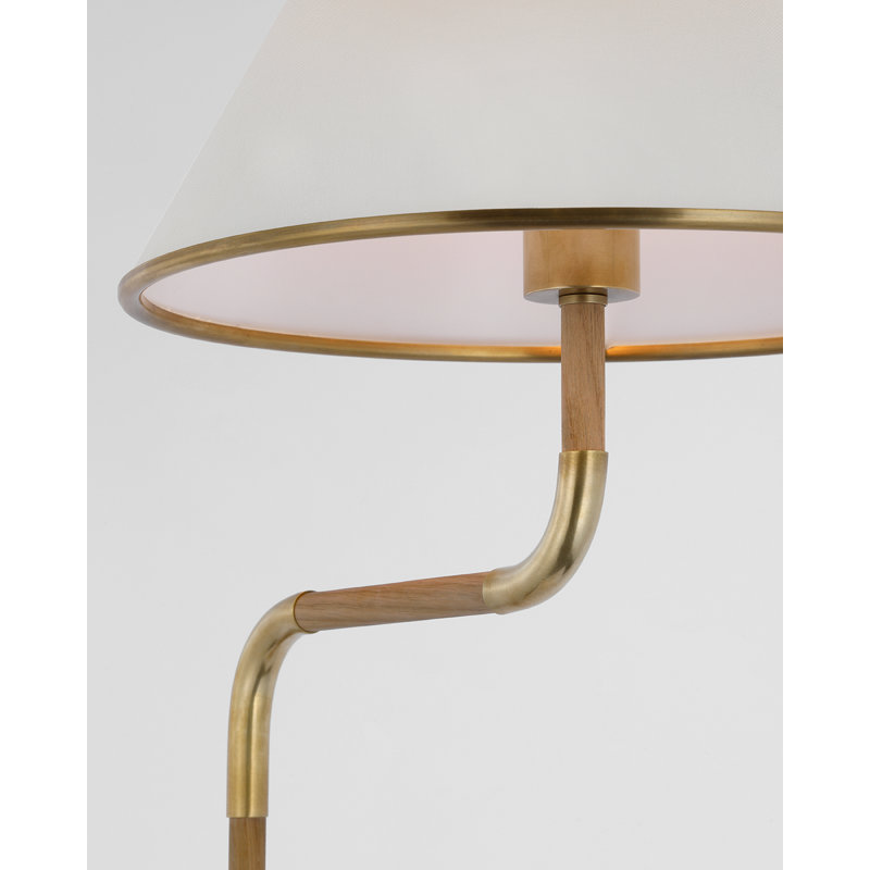 Rigby Arched Floor Lamp, Soft Brass/Natural Oak
