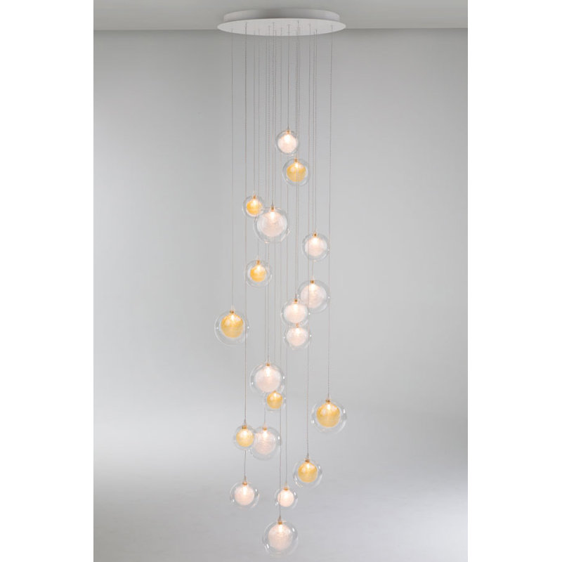 19 - Light Pendant, Clear/Gold