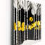 Abstrait plume de forêt jaune, minimalisme III - paysage, arbres, horloges murales-327498870