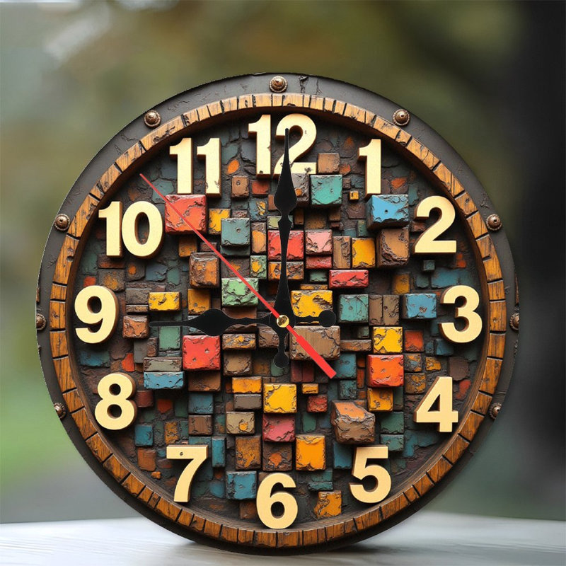 Horloge murale en bois rétro