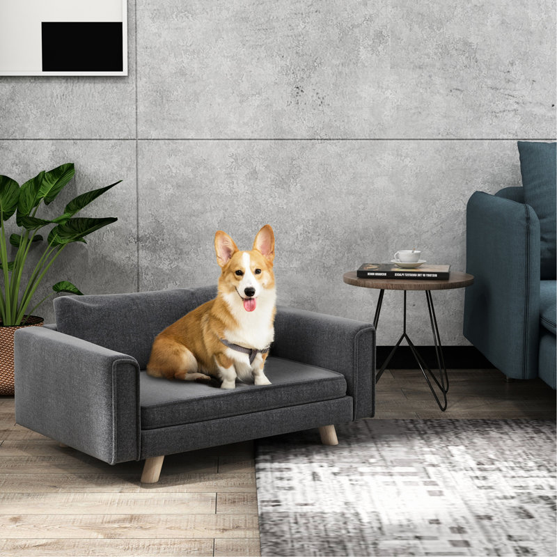 Petit lit pour chien de taille moyenne, confortable et stable, housse, animal gris, spacieux et confortable, pour chiens